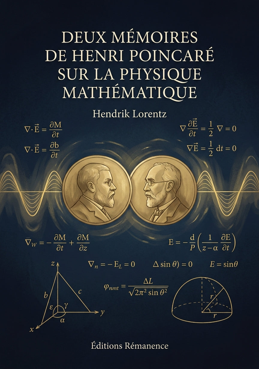 Livre Deux Mémoires de Henri Poincaré sur la Physique Mathématique par Hendrik Lorentz - Couverture - Editions Remanence