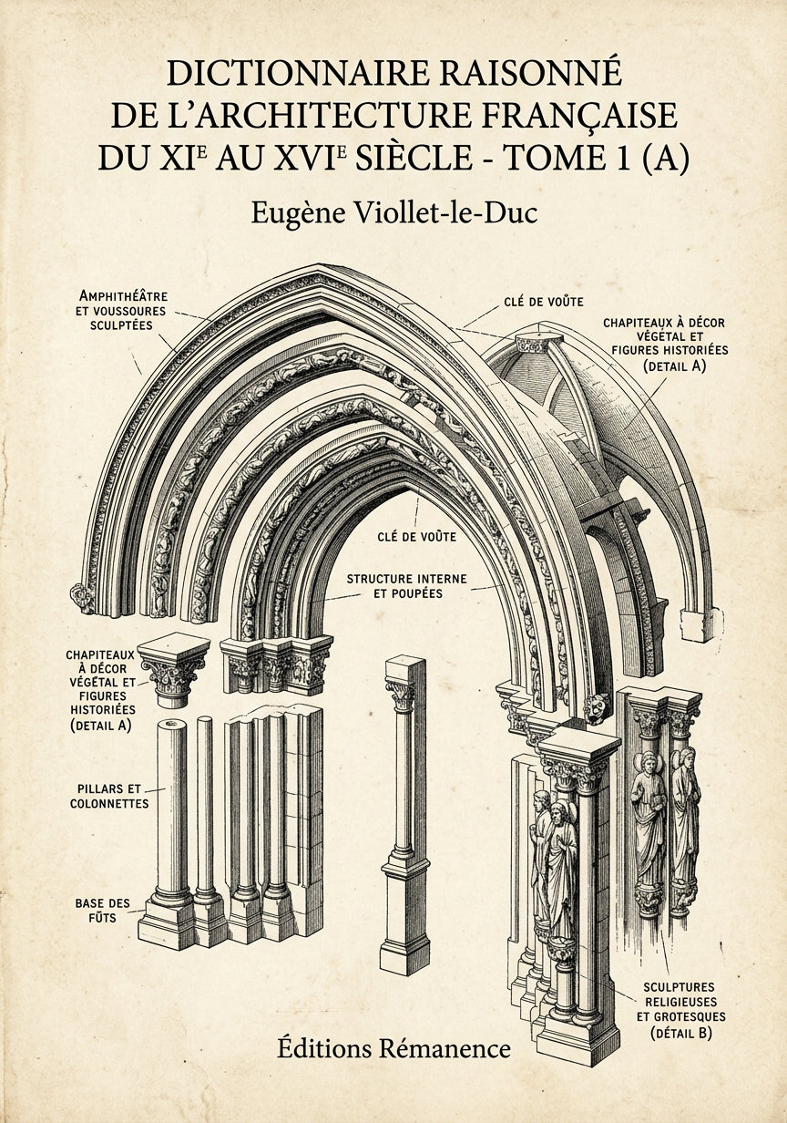 Dictionnaire raisonné de l'architecture française du XIe au XVIe siècle - Tome 1 (A) - Eugène Viollet-le-Duc (Couverture)