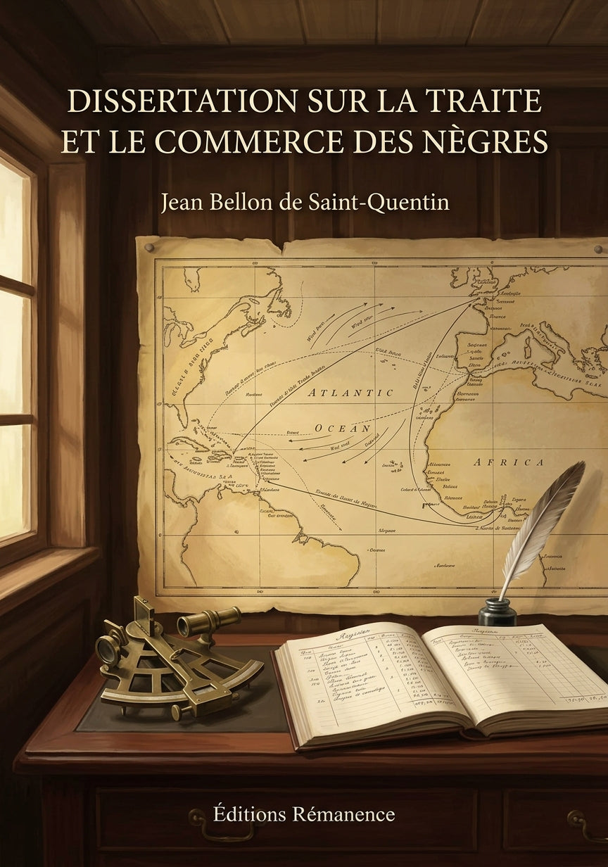 Livre Dissertation sur la traite et le commerce des nègres par Jean Bellon de Saint-Quentin - Couverture - Editions Remanence