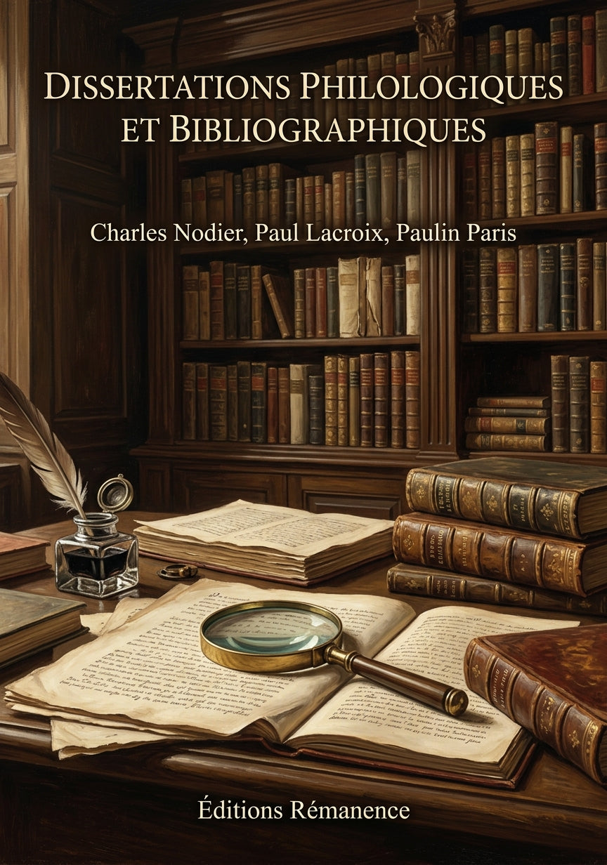 Livre Dissertations philologiques et bibliographiques par Charles Nodier, Paul Lacroix, Paulin Paris - Couverture - Editions Remanence