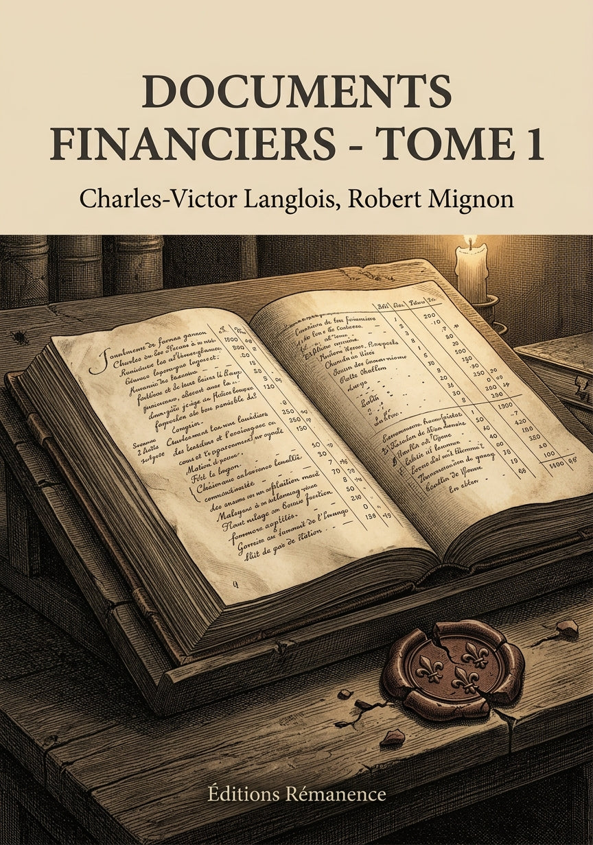 Livre Documents financiers - Tome 1 par Charles-Victor Langlois, Robert Mignon - Couverture - Editions Remanence