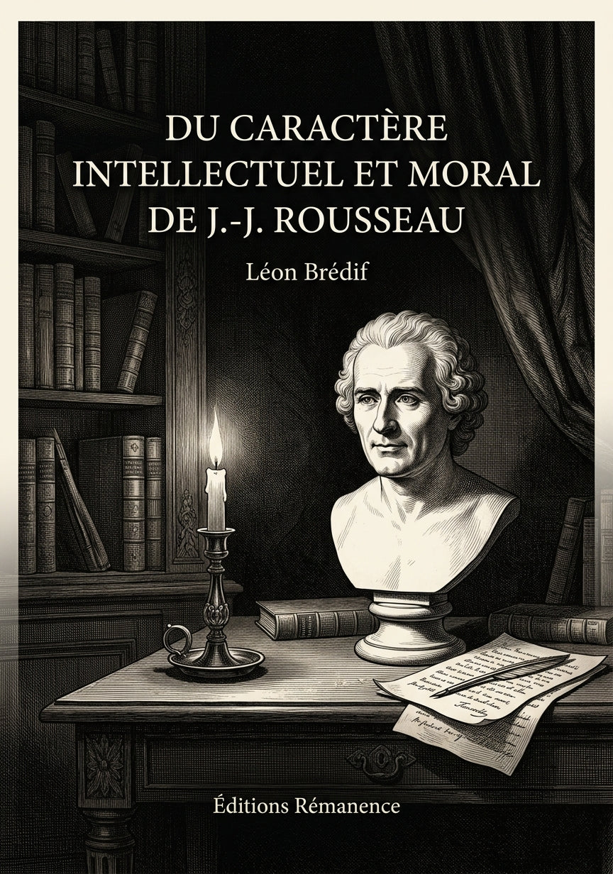 Livre Du caractère intellectuel et moral de J.-J. Rousseau par Léon Brédif - Couverture - Editions Remanence