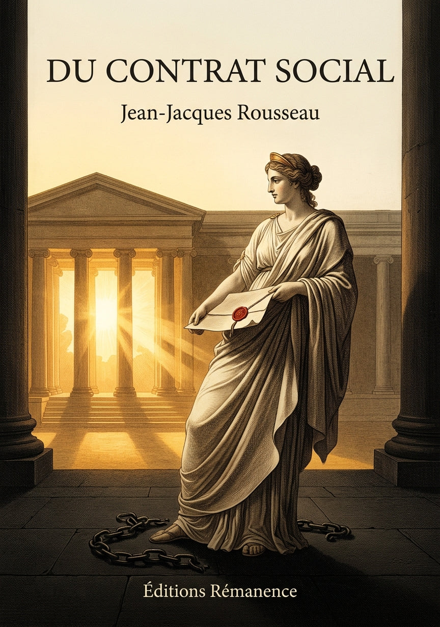 Livre Du contrat social par Jean-Jacques Rousseau - Couverture - Editions Remanence