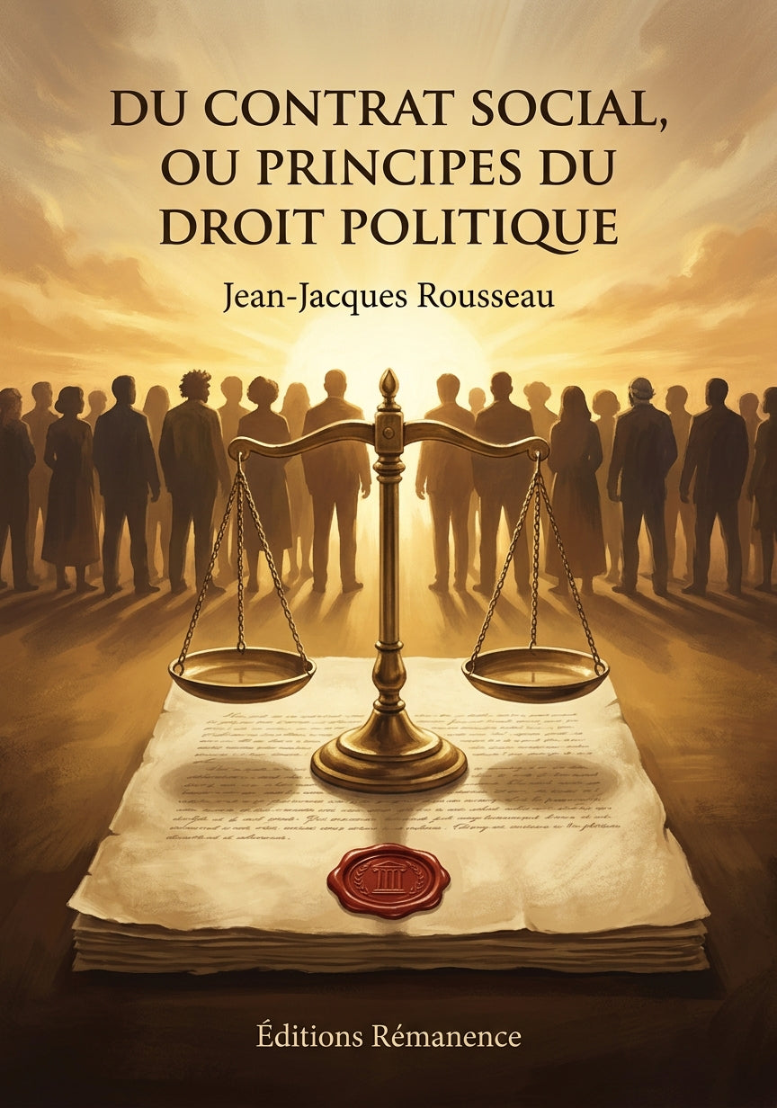 Livre Du contrat social, ou Principes du droit politique par Jean-Jacques Rousseau - Couverture - Editions Remanence
