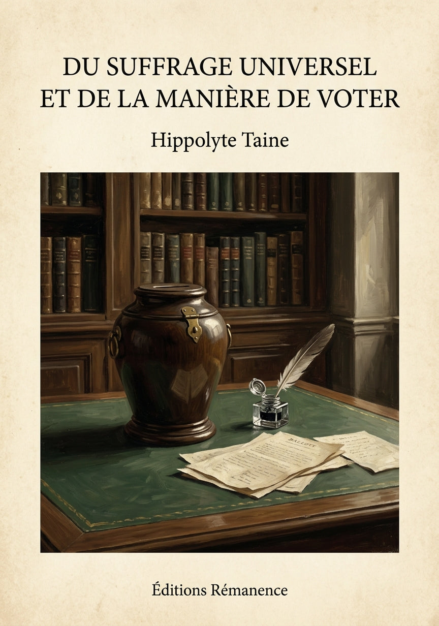 Du suffrage universel et de la manière de voter - Hippolyte Taine (Couverture)