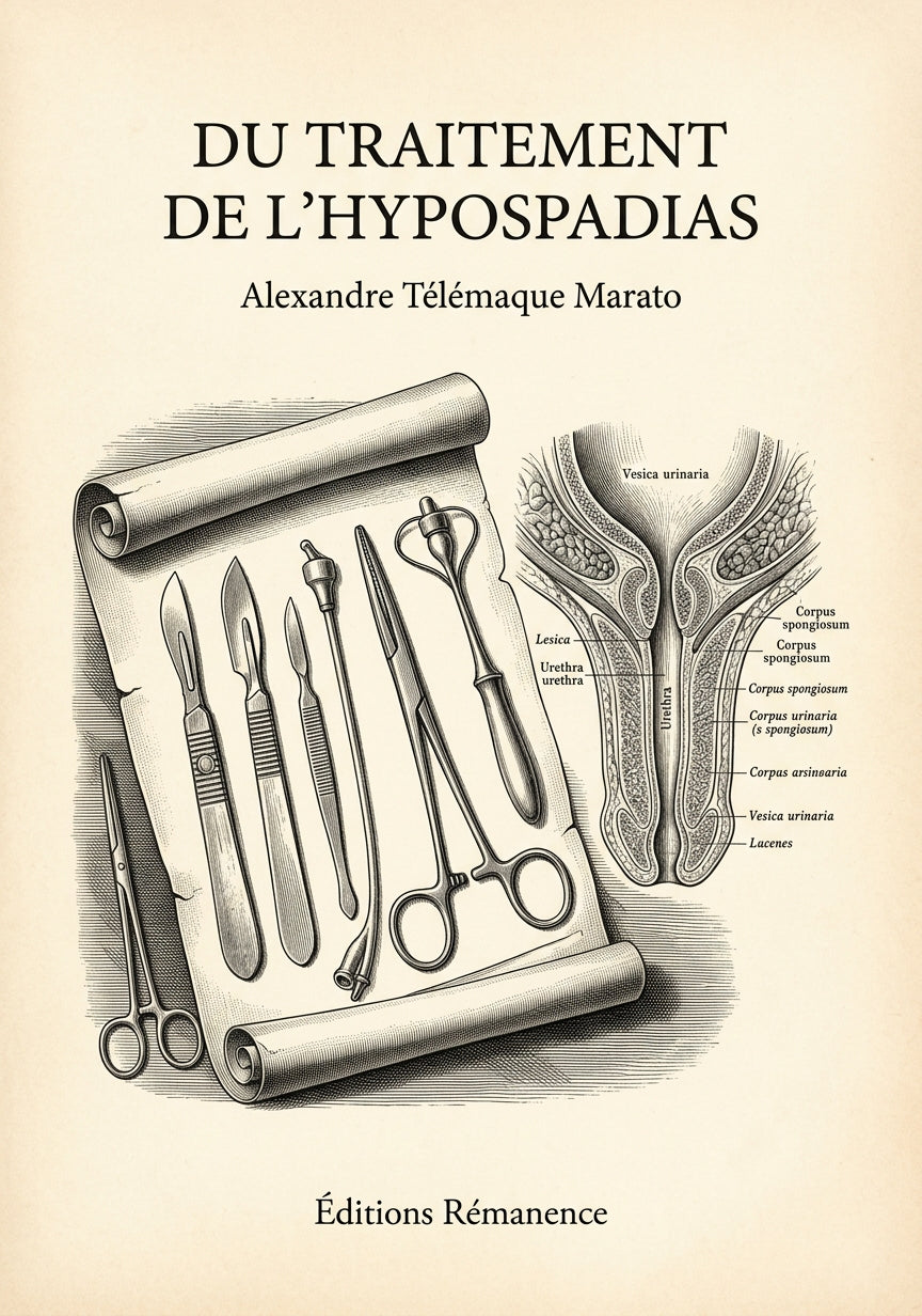 Livre Du traitement de l’hypospadias par Alexandre Télémaque Marato - Couverture - Editions Remanence