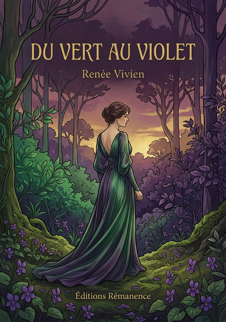 Livre Du Vert au Violet par Renée Vivien - Couverture - Editions Remanence