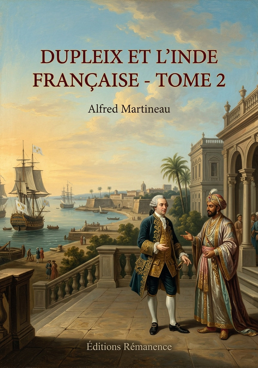 Livre Dupleix et l’Inde française - Tome 2 par Alfred Martineau - Couverture - Editions Remanence
