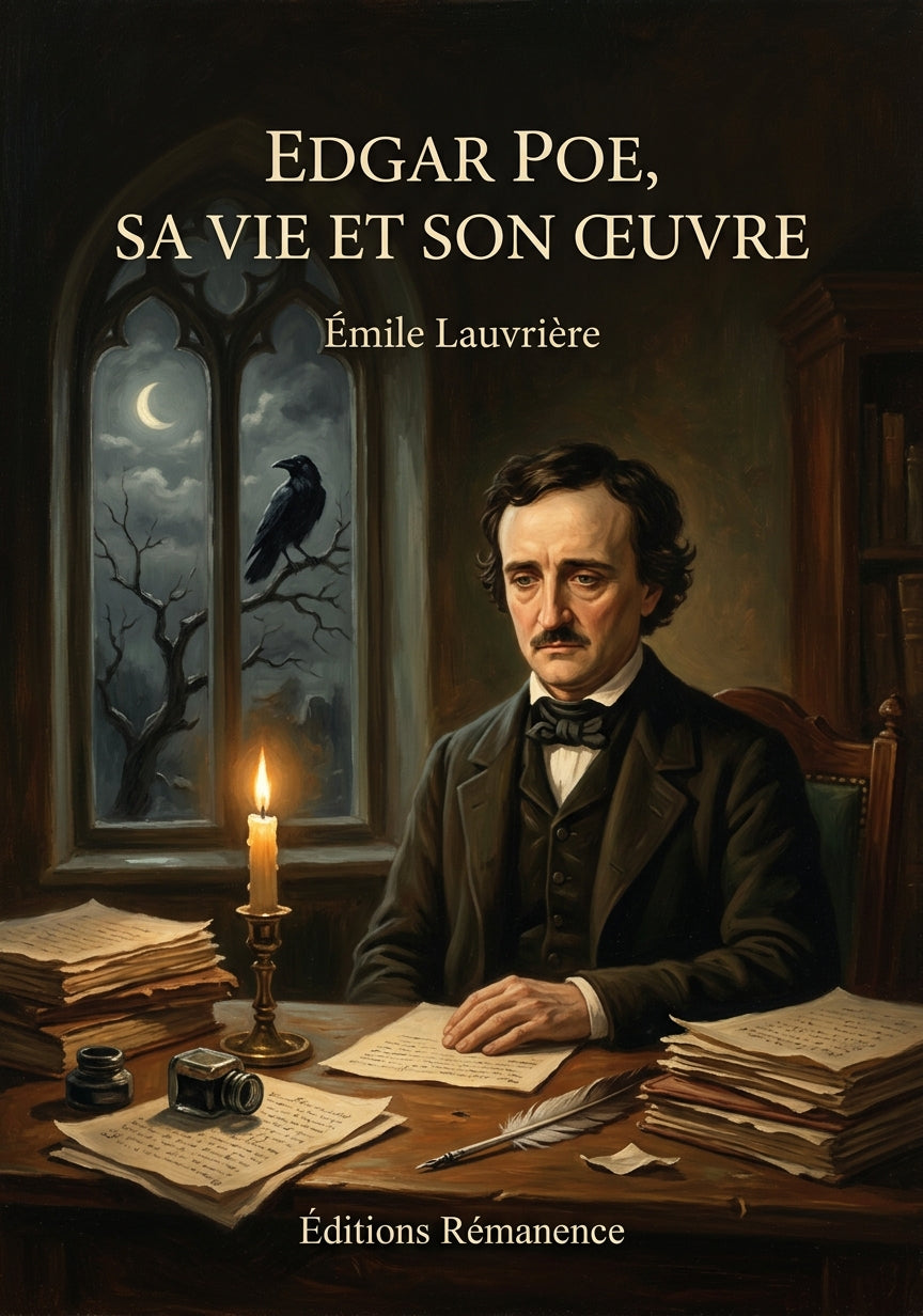 Livre Edgar Poe, sa vie et son œuvre par Émile Lauvrière - Couverture - Editions Remanence