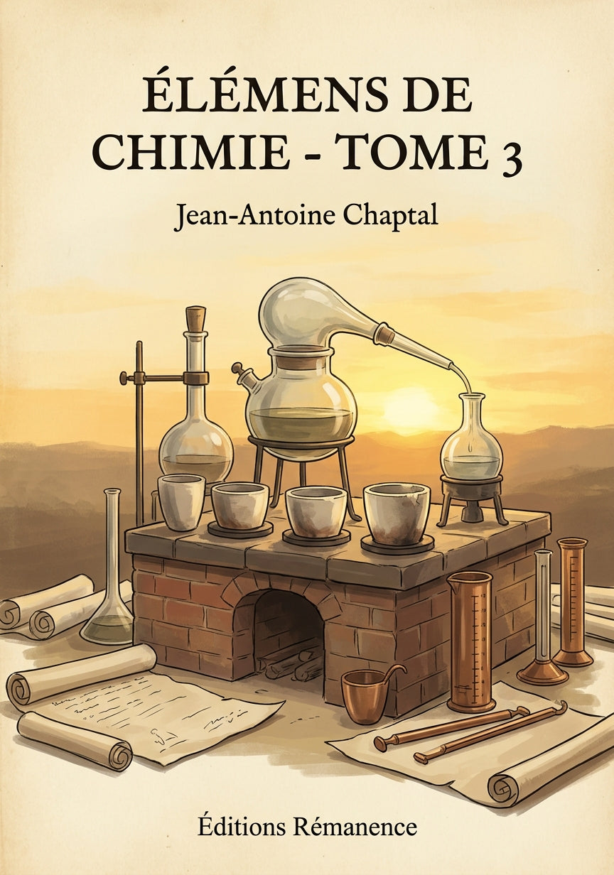 Livre Élémens de chimie - Tome 3 par Jean-Antoine Chaptal - Couverture - Editions Remanence