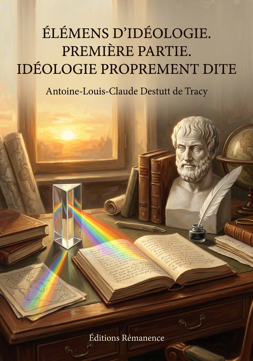 Livre Élémens d’idéologie. Première partie. Idéologie proprement dite par Antoine-Louis-Claude Destutt de Tracy - Couverture - Editions Remanence