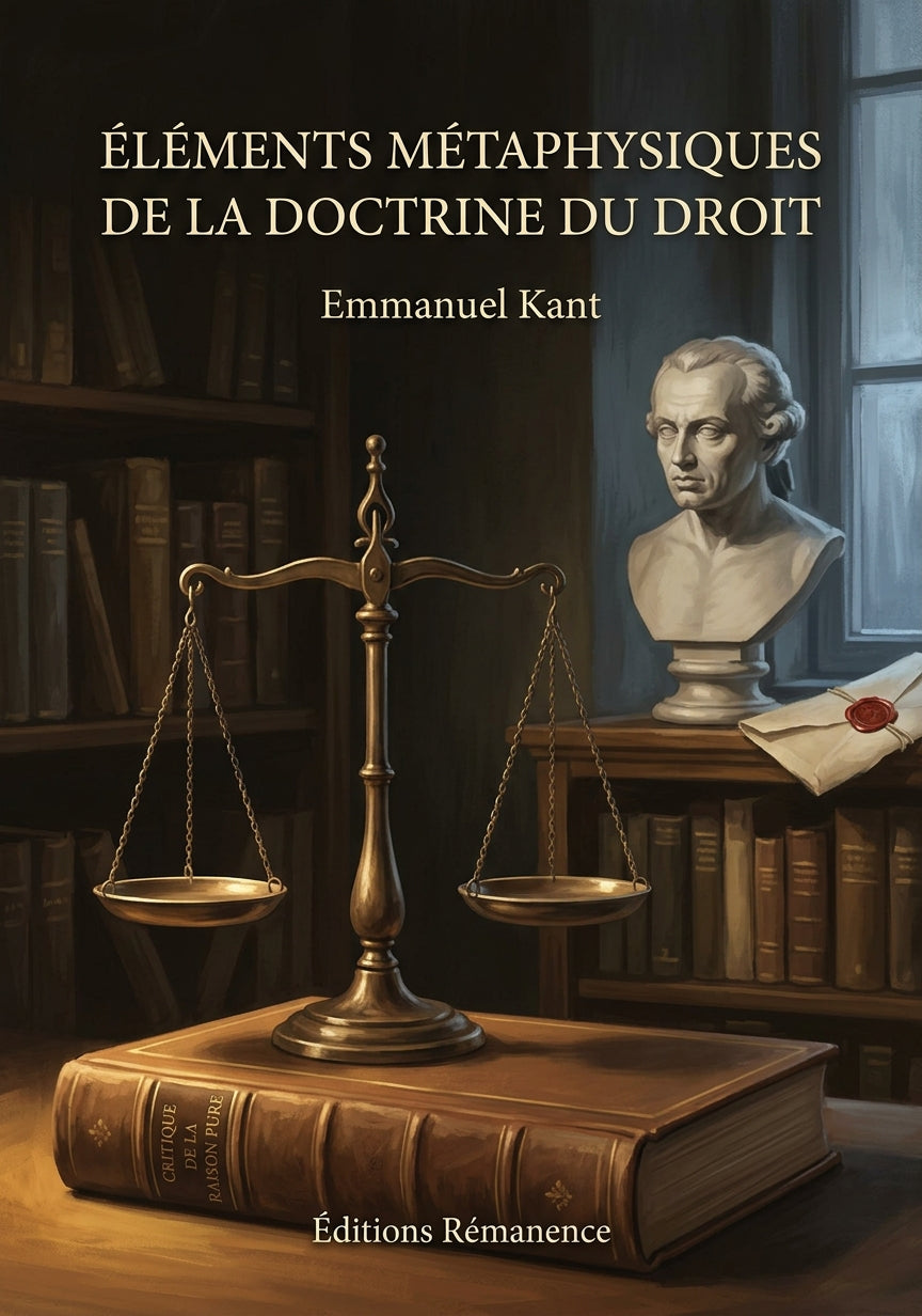 Livre Éléments métaphysiques de la doctrine du droit par Emmanuel Kant - Couverture - Editions Remanence