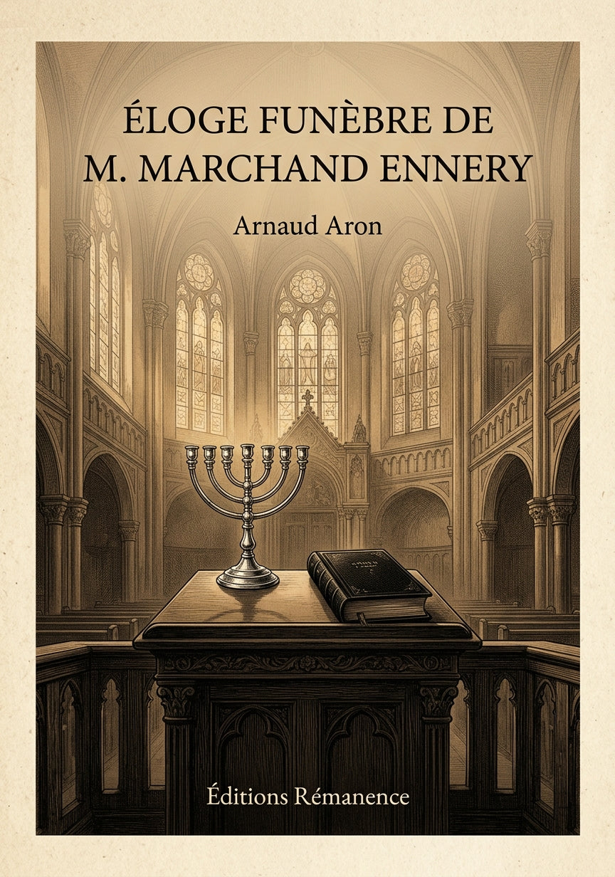 Livre Éloge Funèbre de M. Marchand Ennery par Arnaud Aron - Couverture - Editions Remanence