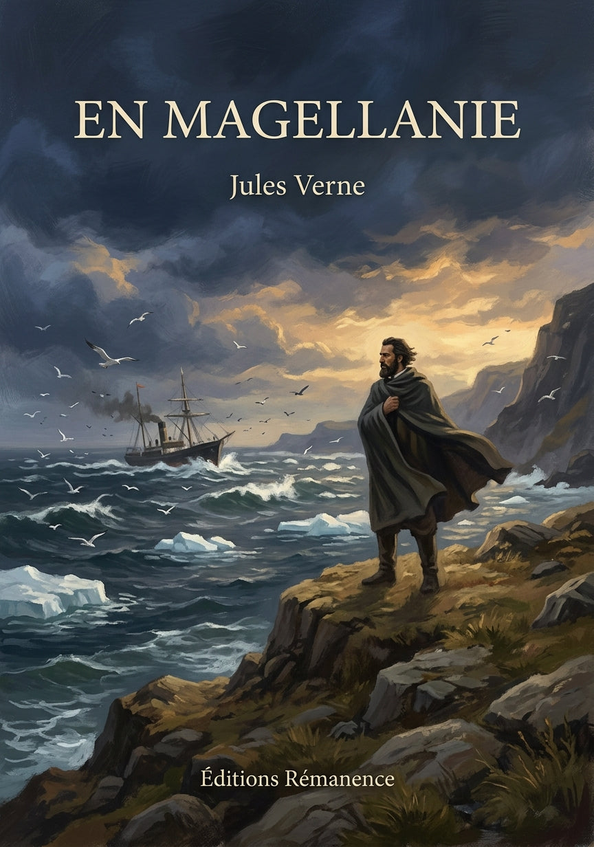 Livre En Magellanie par Jules Verne - Couverture - Editions Remanence