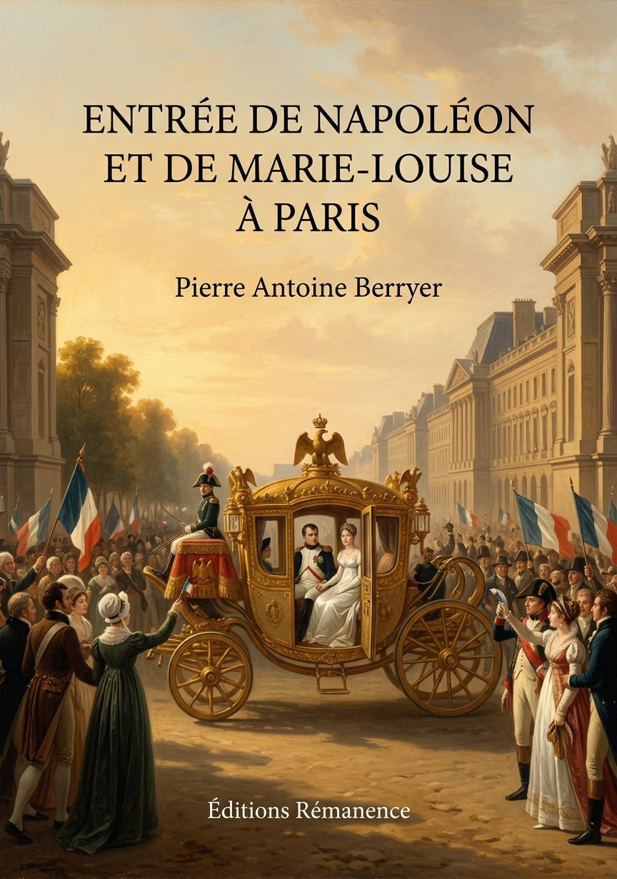 Livre Entrée de Napoléon et de Marie-Louise à Paris par Pierre Antoine Berryer - Couverture - Editions Remanence