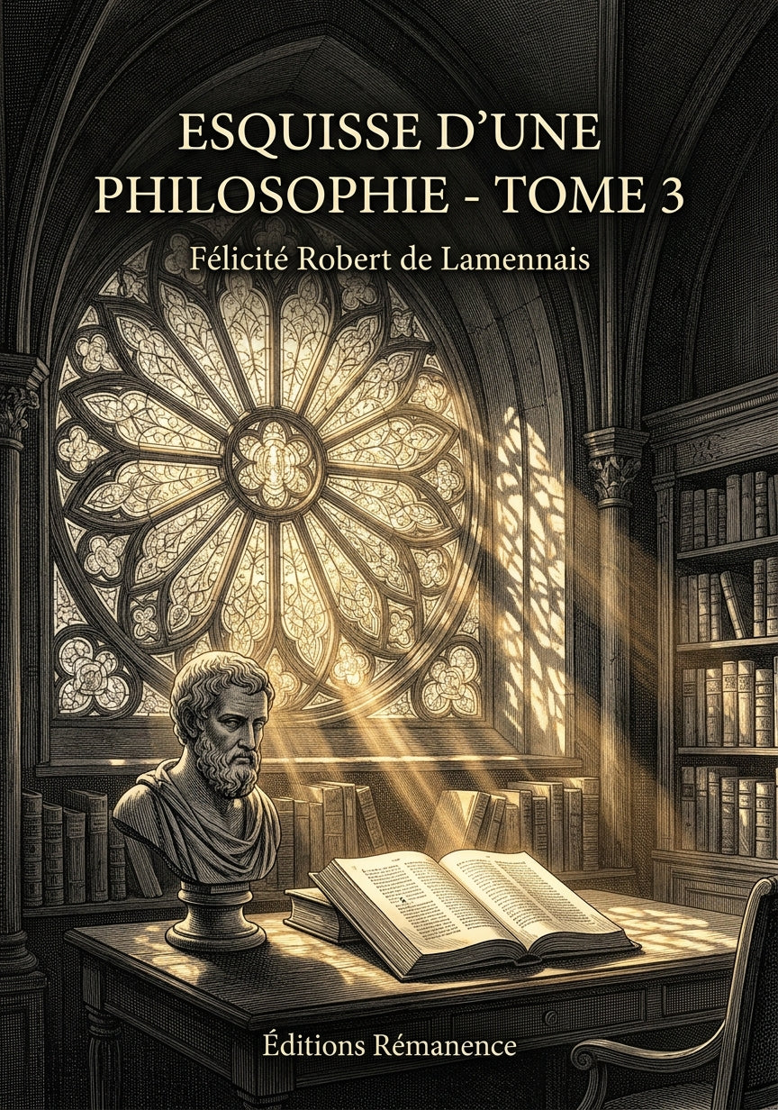 Livre Esquisse d’une philosophie - Tome 3 par Félicité Robert de Lamennais - Couverture - Editions Remanence