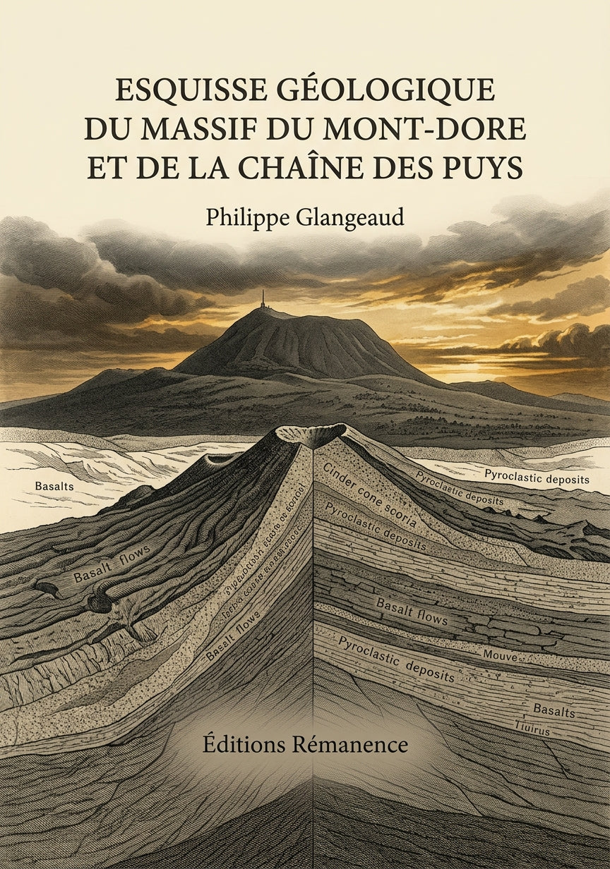 Livre Esquisse géologique du massif du Mont-Dore et de la chaîne des Puys par Philippe Glangeaud - Couverture - Editions Remanence