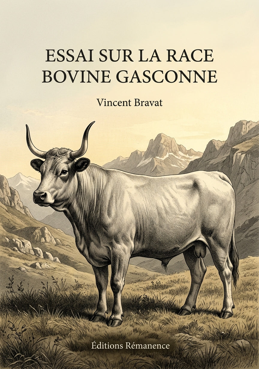 Livre Essai sur la race bovine gasconne par Vincent Bravat - Couverture - Editions Remanence