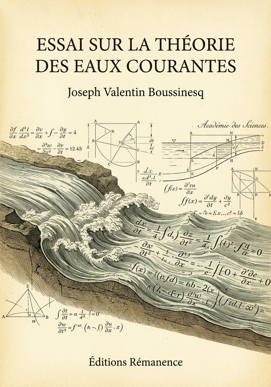 Livre Essai sur la théorie des eaux courantes par Joseph Valentin Boussinesq - Couverture - Editions Remanence