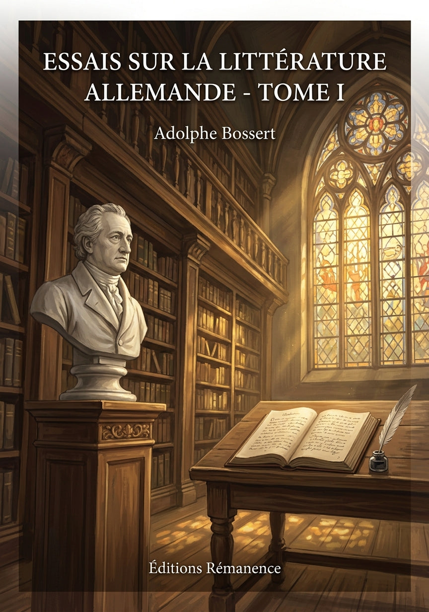 Livre Essais sur la littérature allemande - Tome I par Adolphe Bossert - Couverture - Editions Remanence