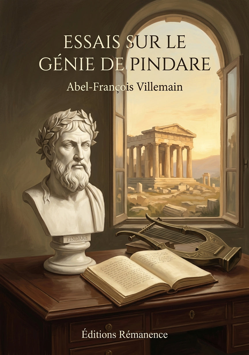 Livre Essais sur le génie de Pindare par Abel-François Villemain - Couverture - Editions Remanence