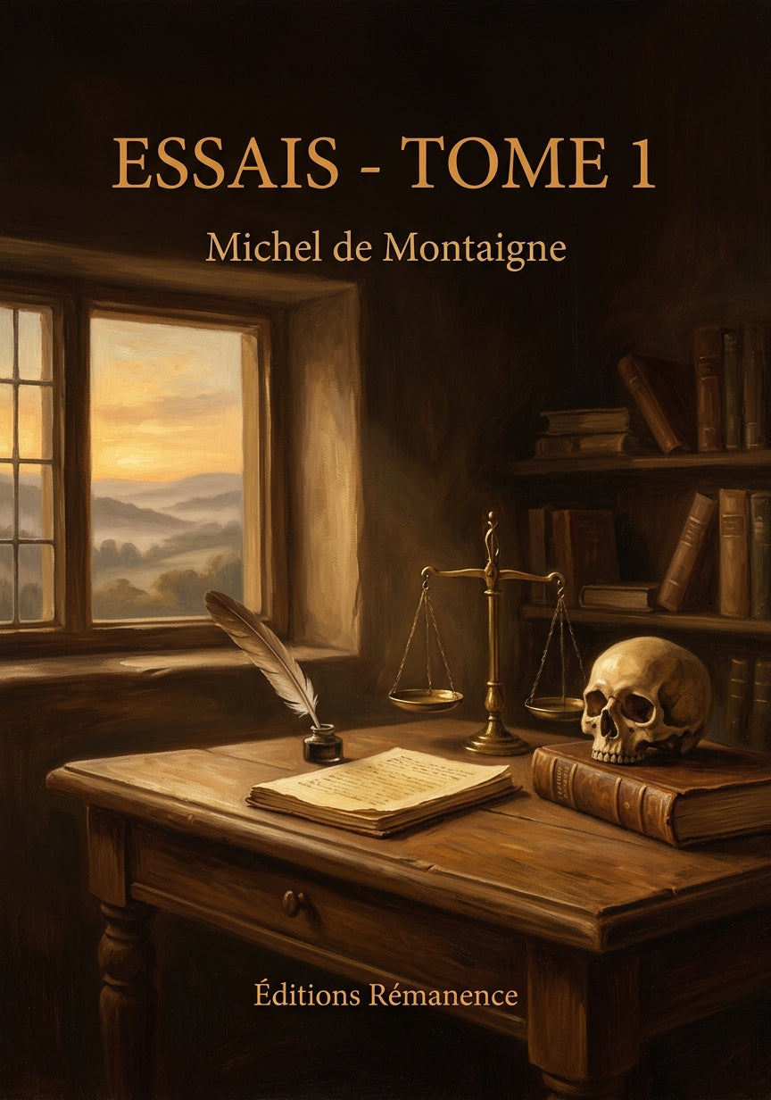 Livre Essais - Tome 1 par Michel de Montaigne - Couverture - Editions Remanence