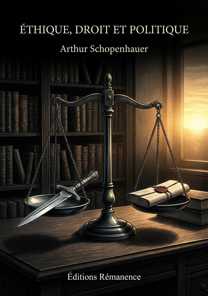 Livre Éthique, Droit et Politique par Arthur Schopenhauer - Couverture - Editions Remanence