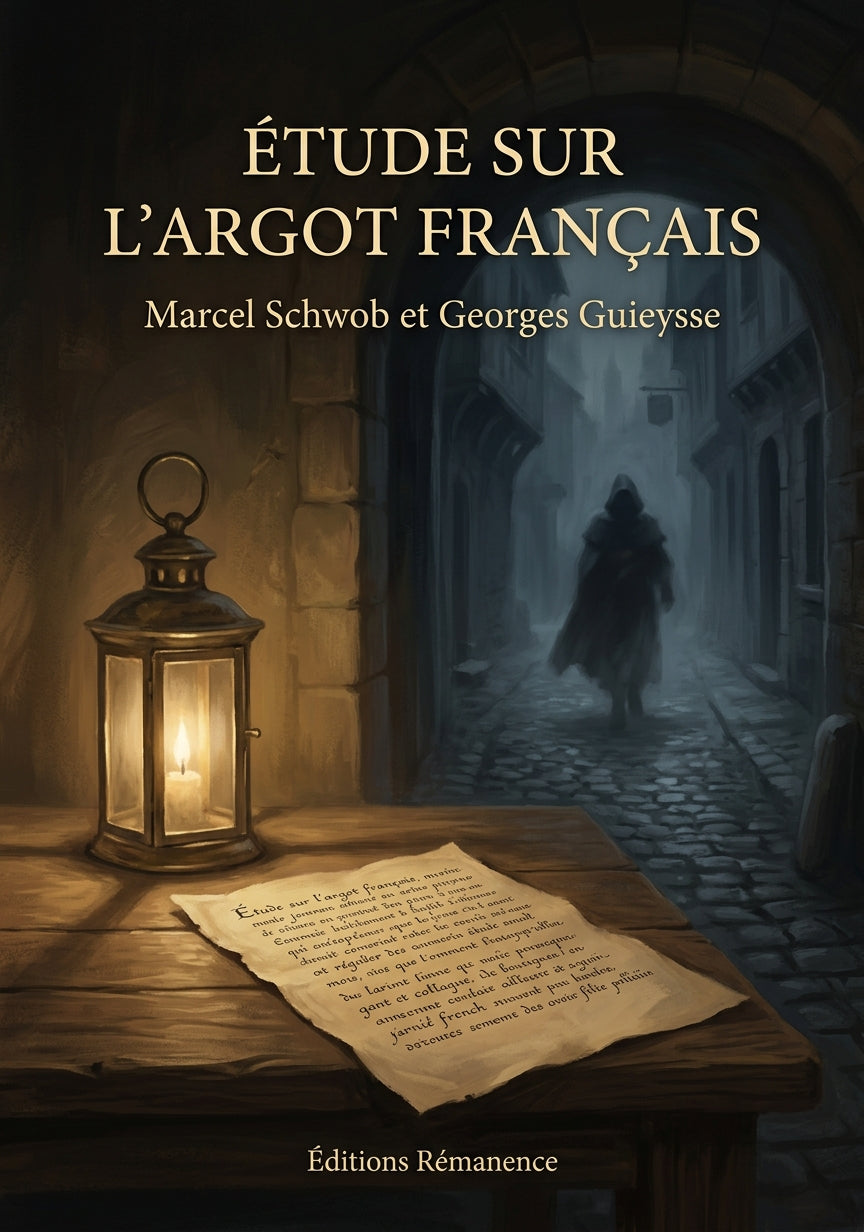 Livre Étude sur l’argot français par Marcel Schwob et Georges Guieysse - Couverture - Editions Remanence