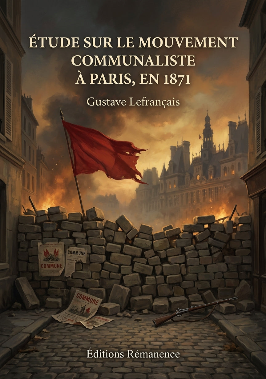 Livre Étude sur le mouvement communaliste à Paris, en 1871 par Gustave Lefrançais - Couverture - Editions Remanence