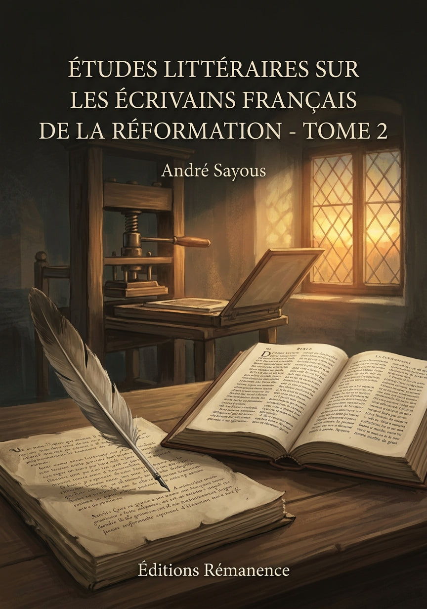 Livre Études littéraires sur les écrivains français de la Réformation - Tome 2 par André Sayous - Couverture - Editions Remanence