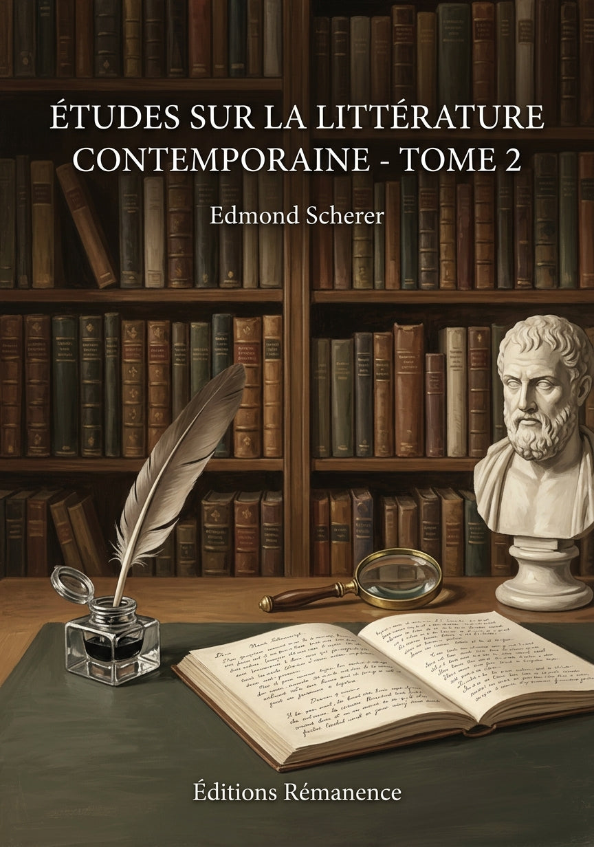 Livre Études sur la littérature contemporaine - Tome 2 par Edmond Scherer - Couverture - Editions Remanence