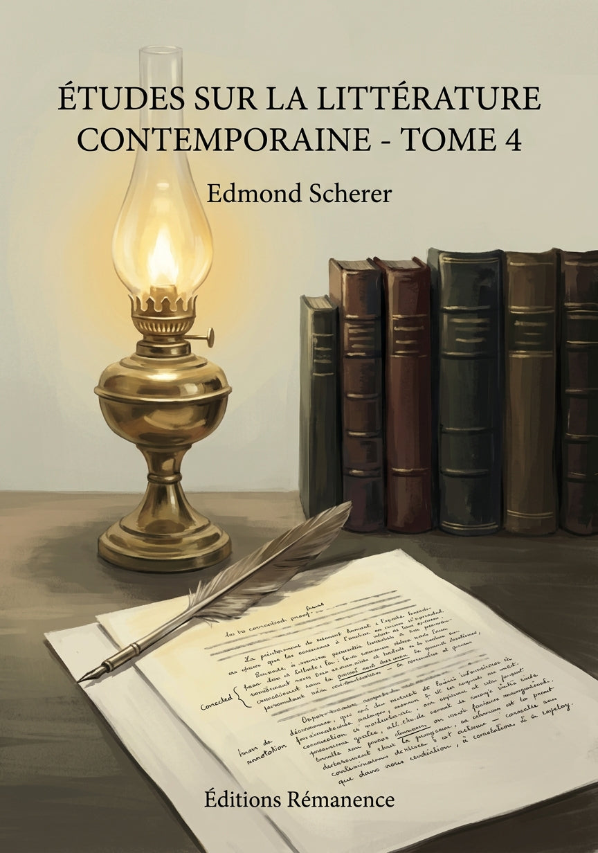 Livre Études sur la littérature contemporaine - Tome 4 par Edmond Scherer - Couverture - Editions Remanence