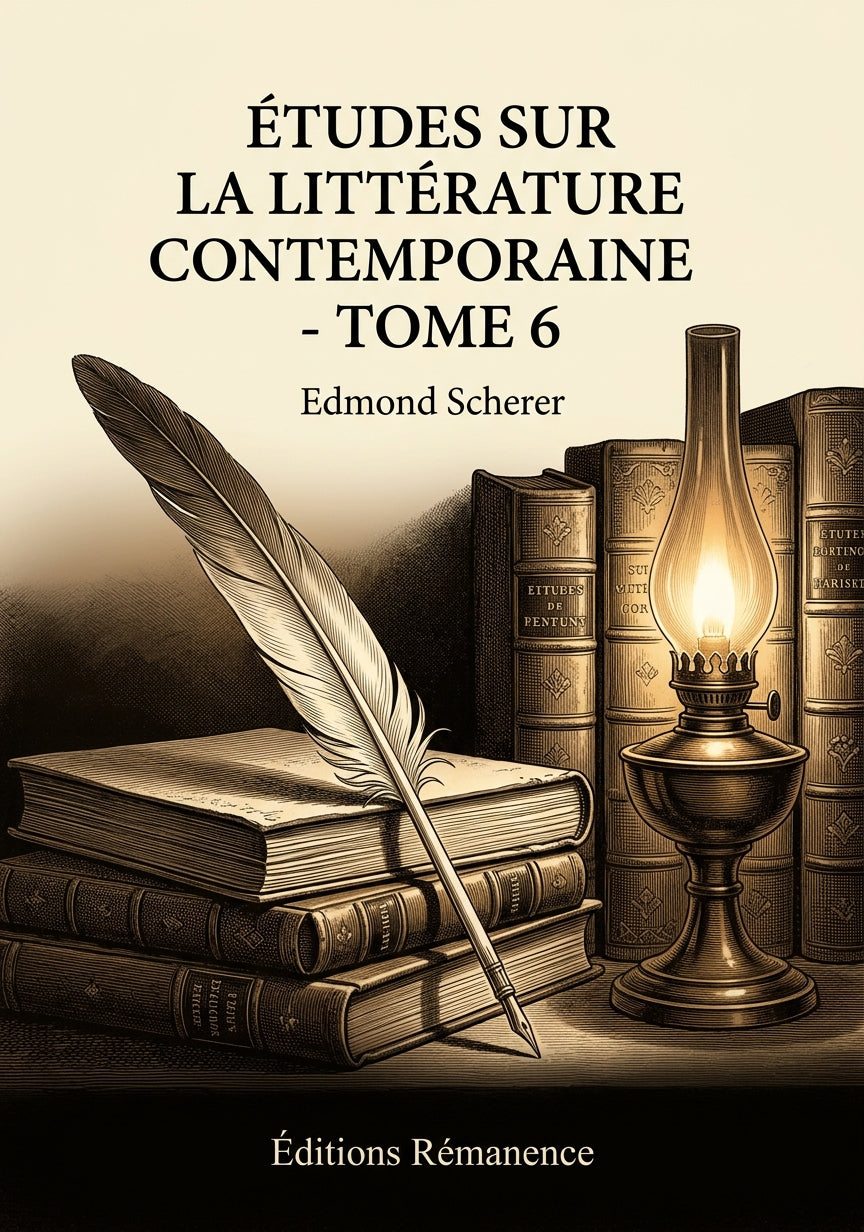 Livre Études sur la littérature contemporaine - Tome 6 par Edmond Scherer - Couverture - Editions Remanence