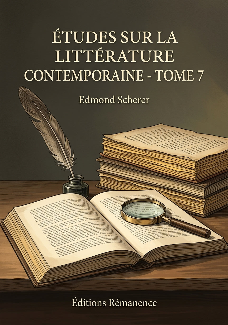 Livre Études sur la littérature contemporaine - Tome 7 par Edmond Scherer - Couverture - Editions Remanence