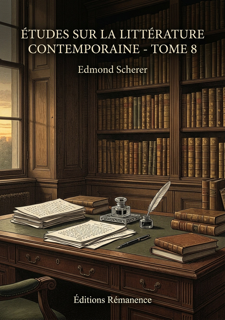 Livre Études sur la littérature contemporaine - Tome 8 par Edmond Scherer - Couverture - Editions Remanence