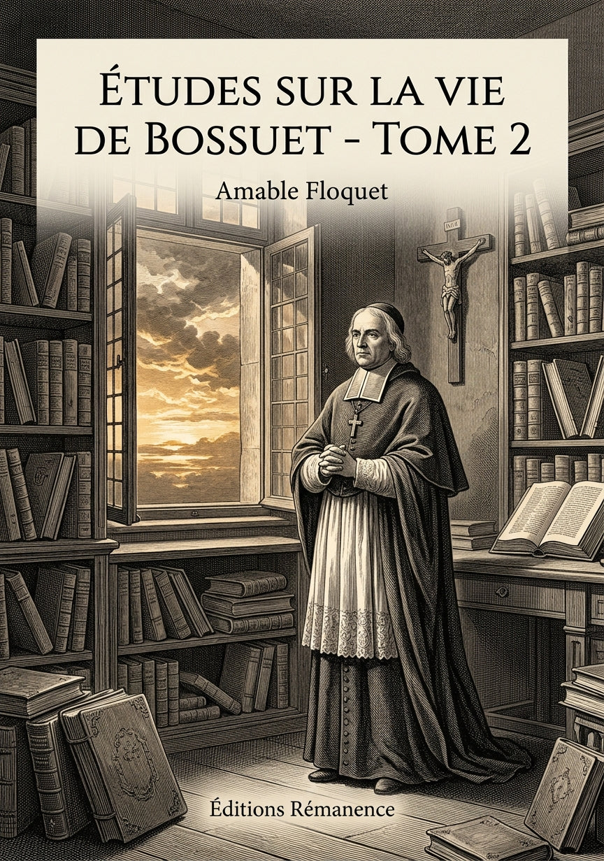 Livre Études sur la vie de Bossuet - Tome 2 par Amable Floquet - Couverture - Editions Remanence