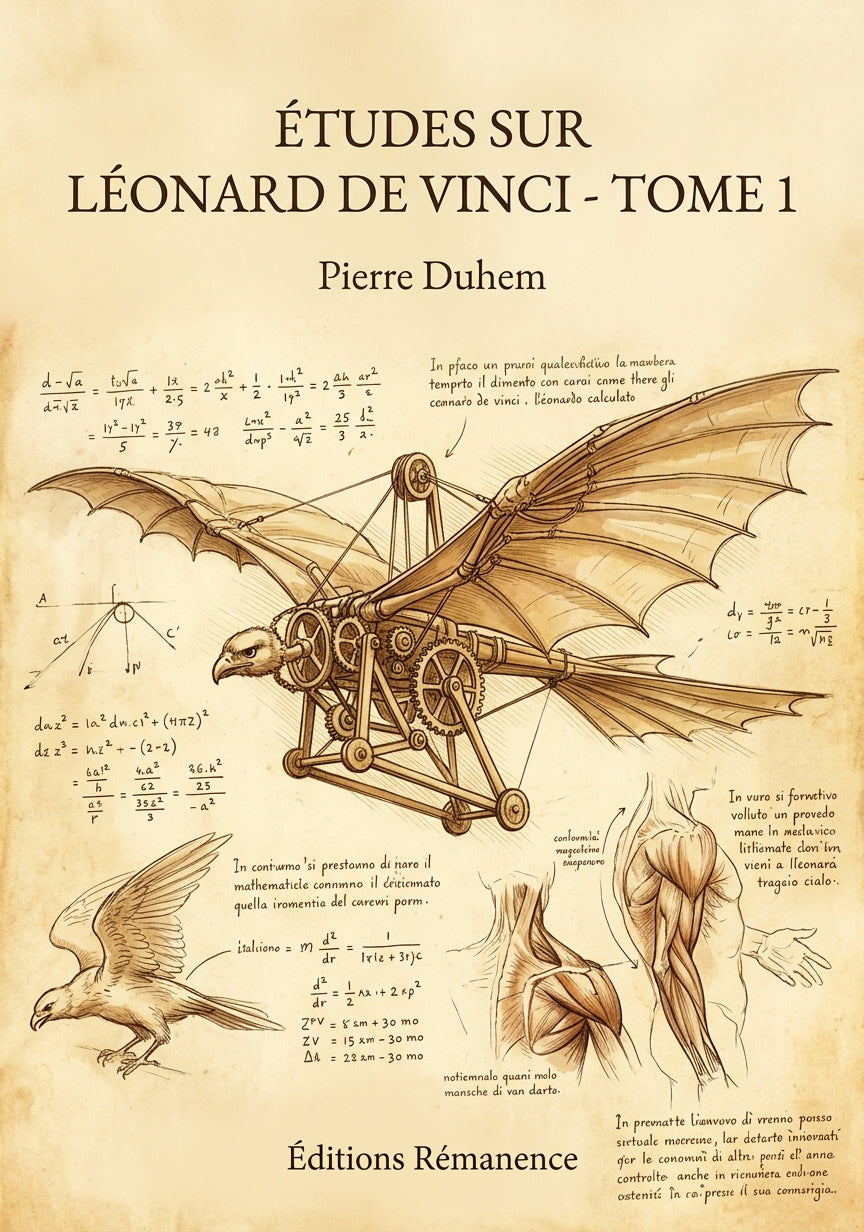 Livre Études sur Léonard de Vinci - Tome 1 par Pierre Duhem - Couverture - Editions Remanence