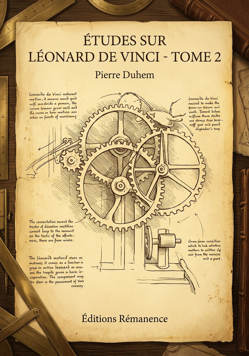Livre Études sur Léonard de Vinci - Tome 2 par Pierre Duhem - Couverture - Editions Remanence