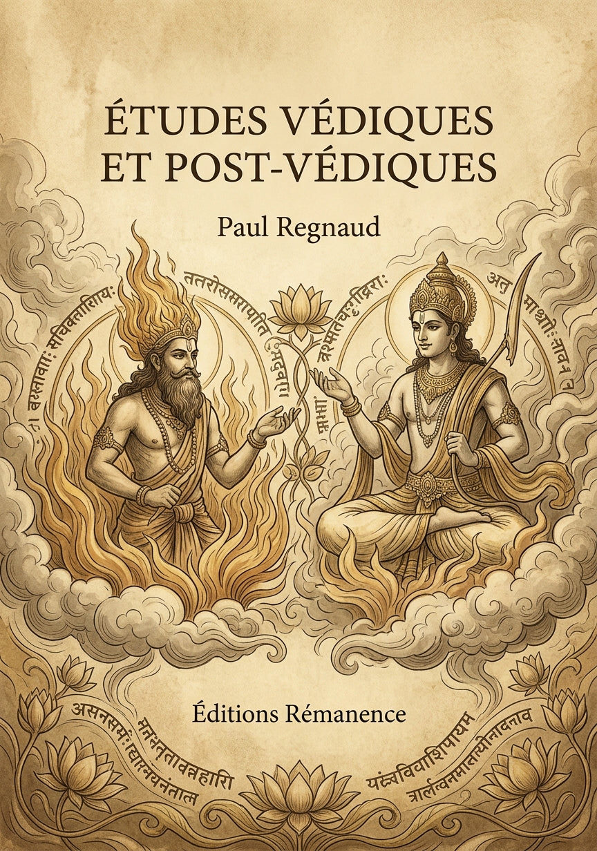 Livre Études védiques et post-védiques par Paul Regnaud - Couverture - Editions Remanence