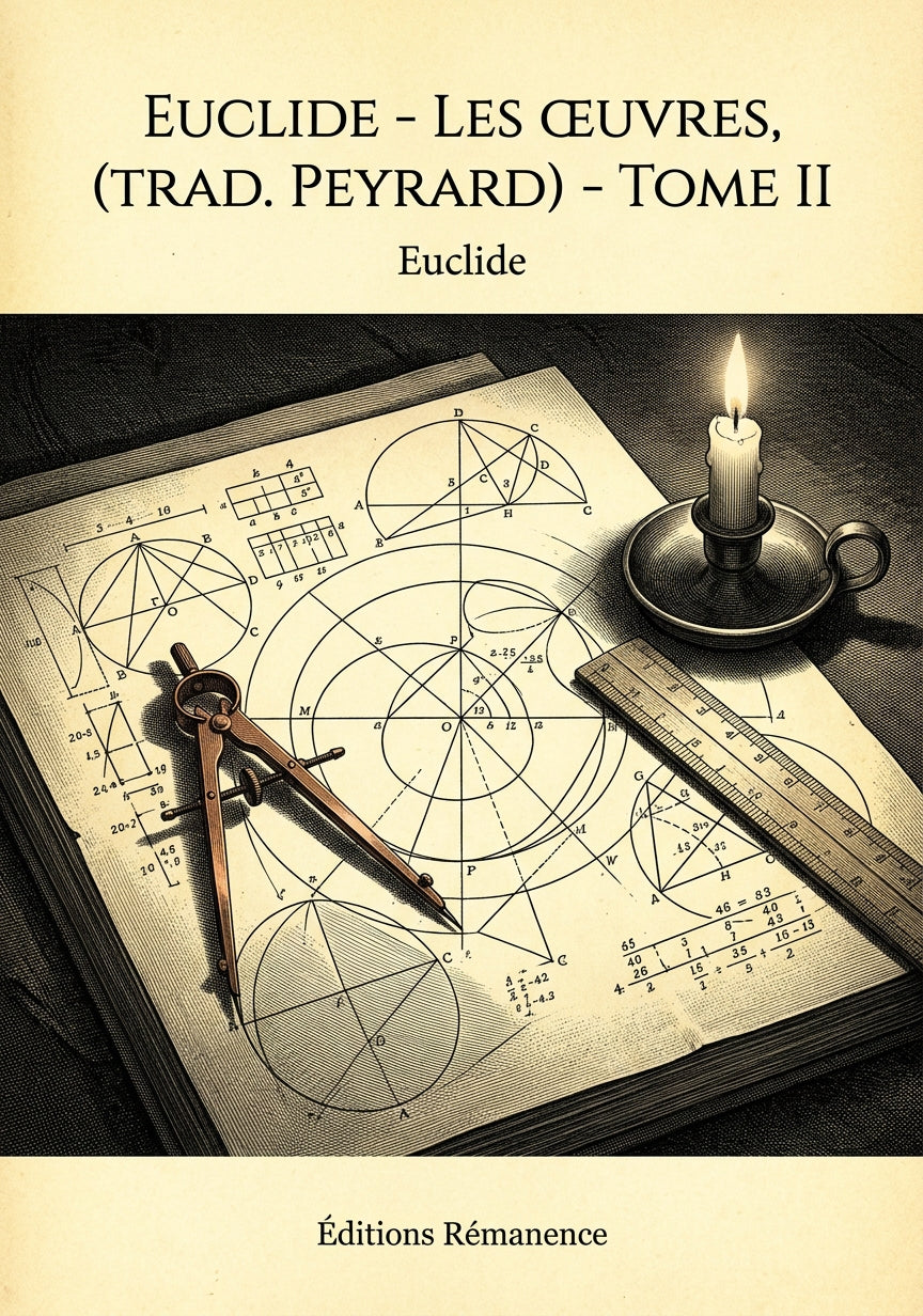 Livre Euclide - Les Œuvres, (trad. Peyrard) - Tome II par Euclide - Couverture - Editions Remanence