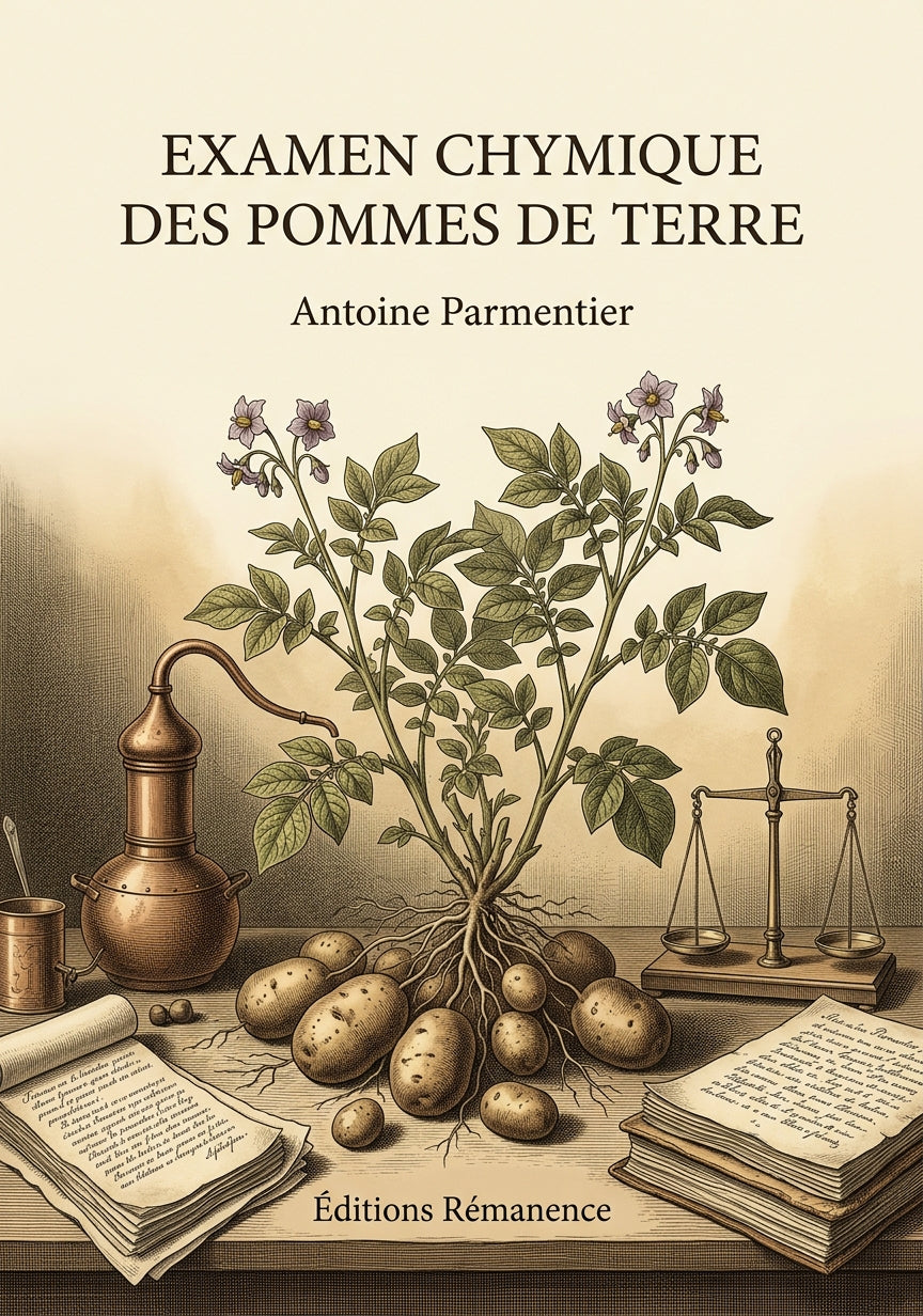 Livre Examen chymique des pommes de terre par Antoine Parmentier - Couverture - Editions Remanence