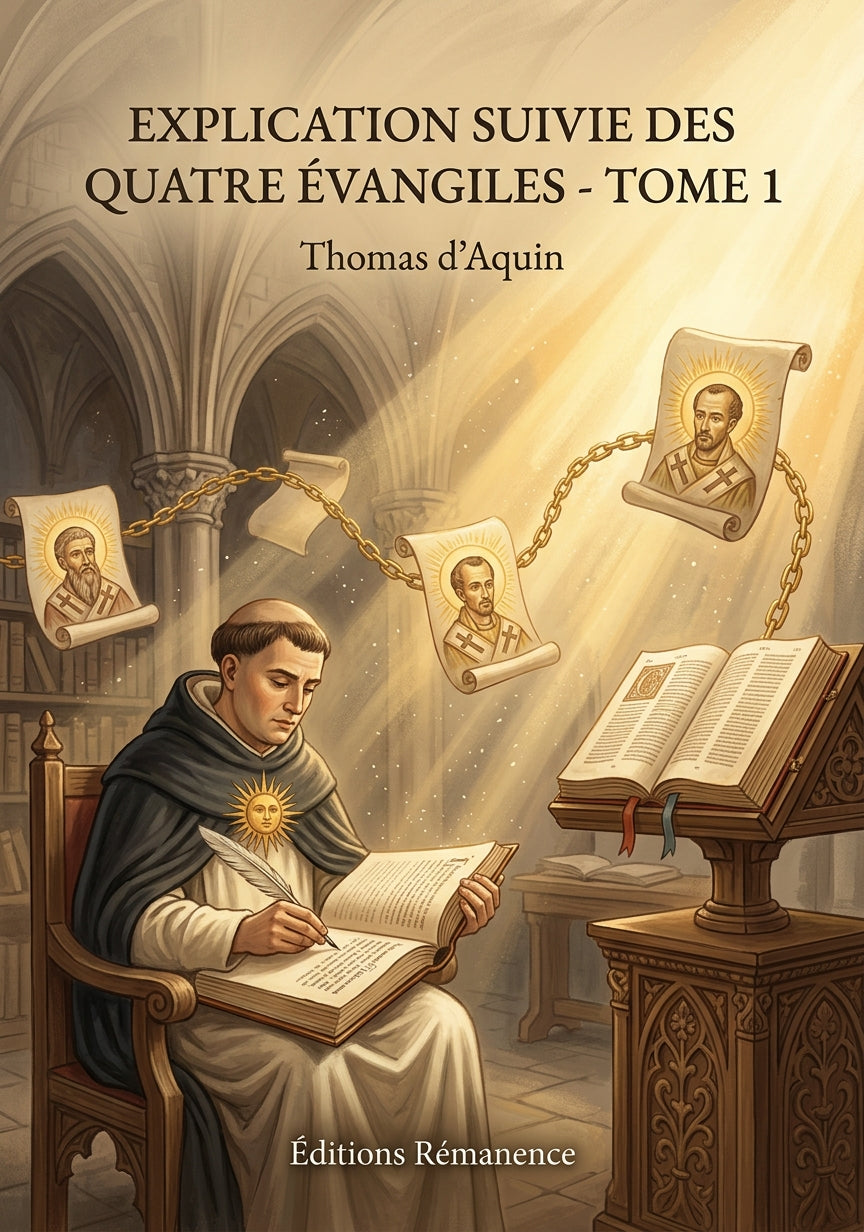 Livre Explication suivie des quatre Évangiles - Tome 3 par Thomas d’Aquin - Couverture - Editions Remanence