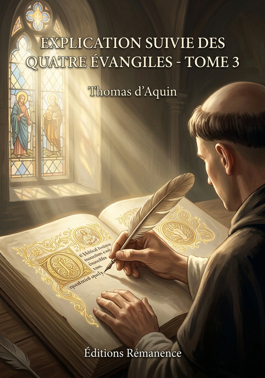 Livre Explication suivie des quatre Évangiles - Tome 3 par Thomas d’Aquin - Couverture - Editions Remanence