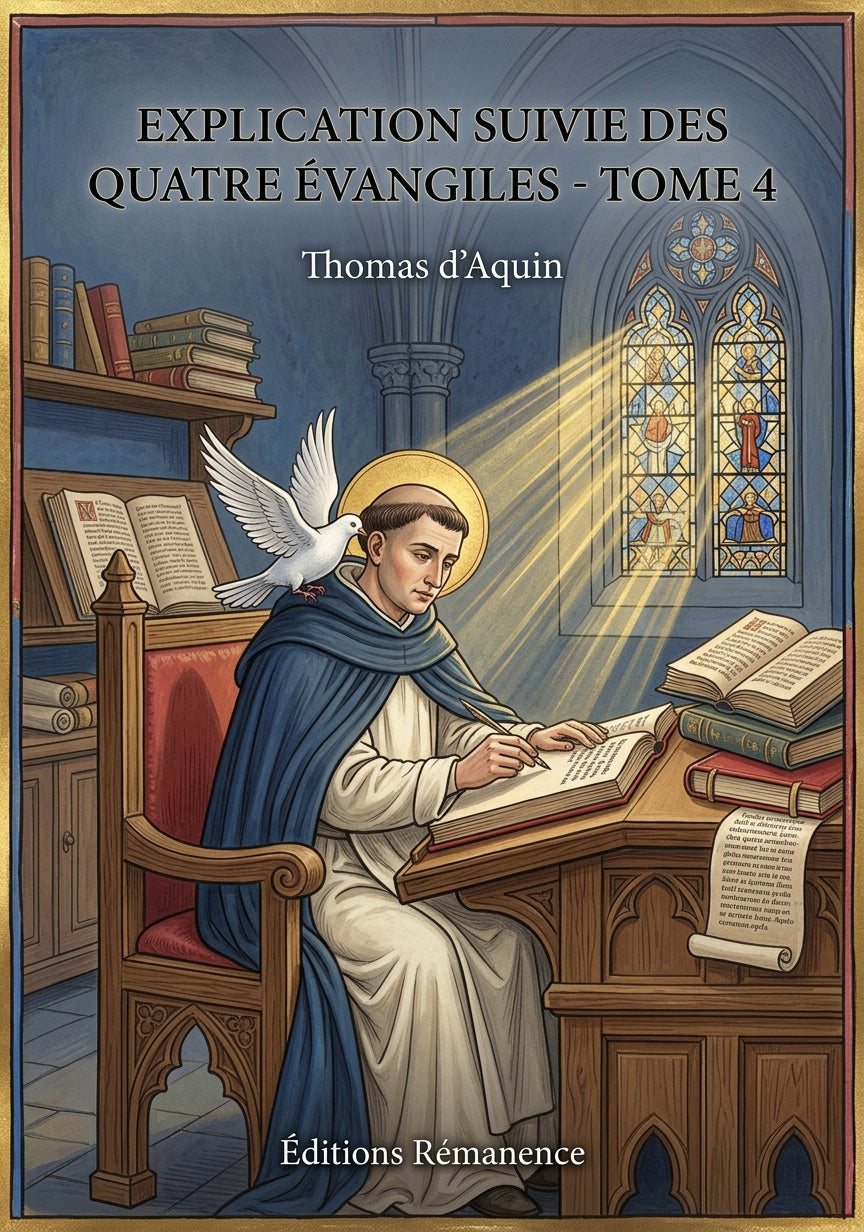 Livre Explication suivie des quatre Évangiles - Tome 4 par Thomas d’Aquin - Couverture - Editions Remanence