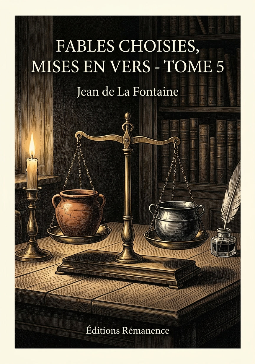 Livre Fables choisies, mises en vers - Tome 5 par Jean de La Fontaine - Couverture - Editions Remanence