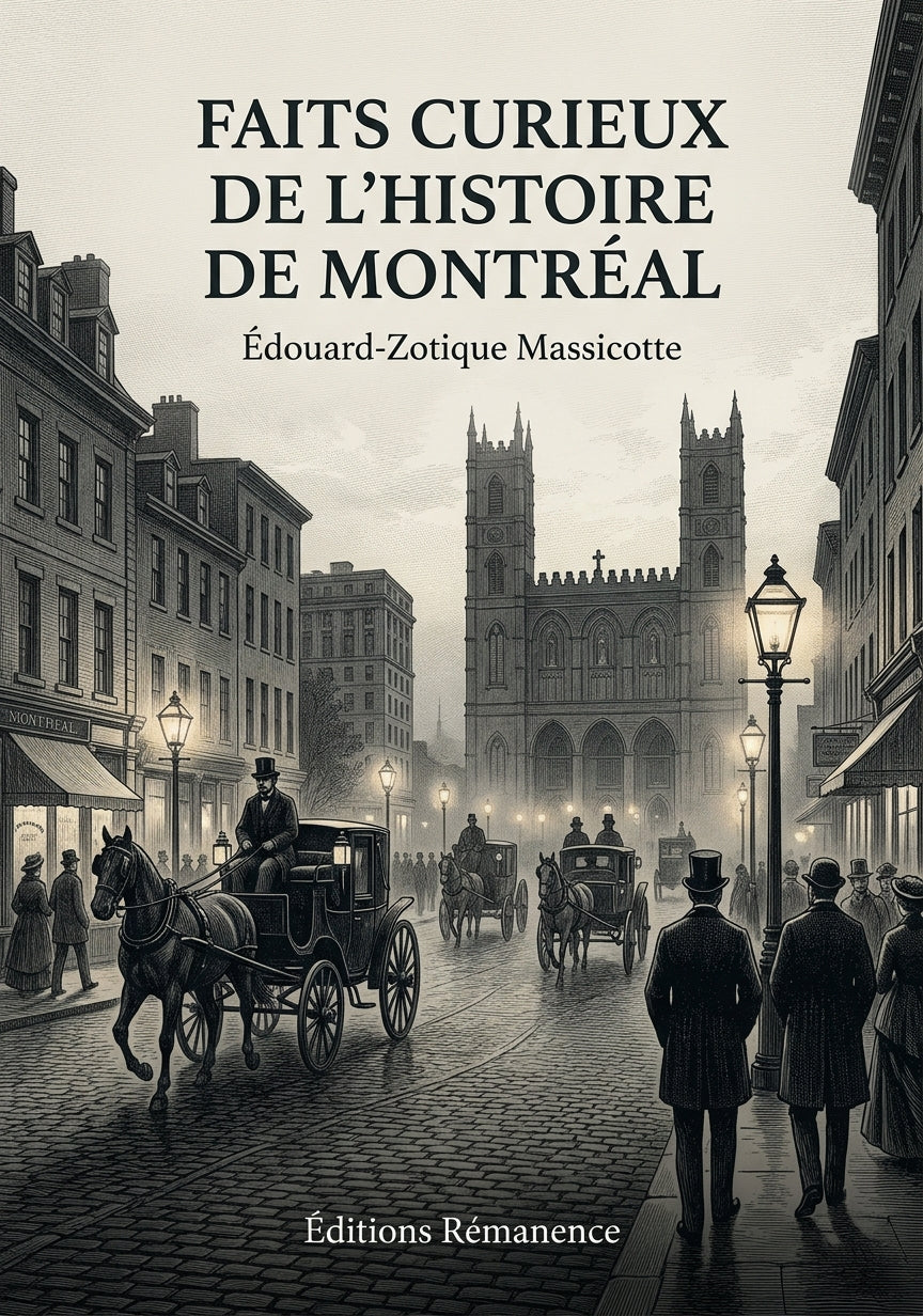 Livre Faits curieux de l’histoire de Montréal par Édouard-Zotique Massicotte - Couverture - Editions Remanence
