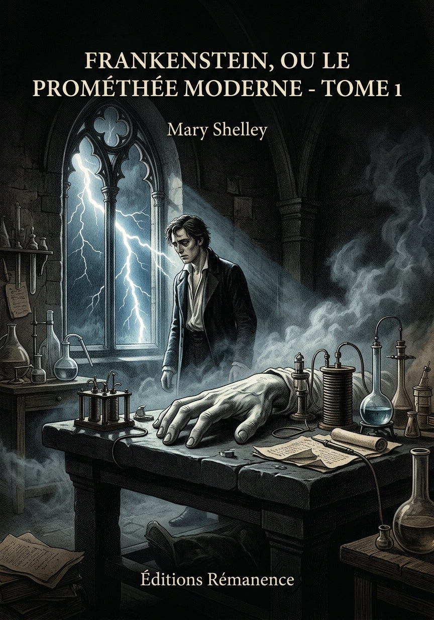 Livre Frankenstein, ou le Prométhée moderne - Tome 1 par Mary Shelley - Couverture - Editions Remanence