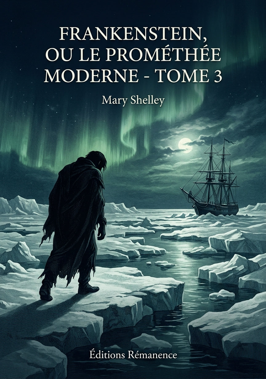 Livre Frankenstein, ou le Prométhée moderne - Tome 3 par Mary Shelley - Couverture - Editions Remanence