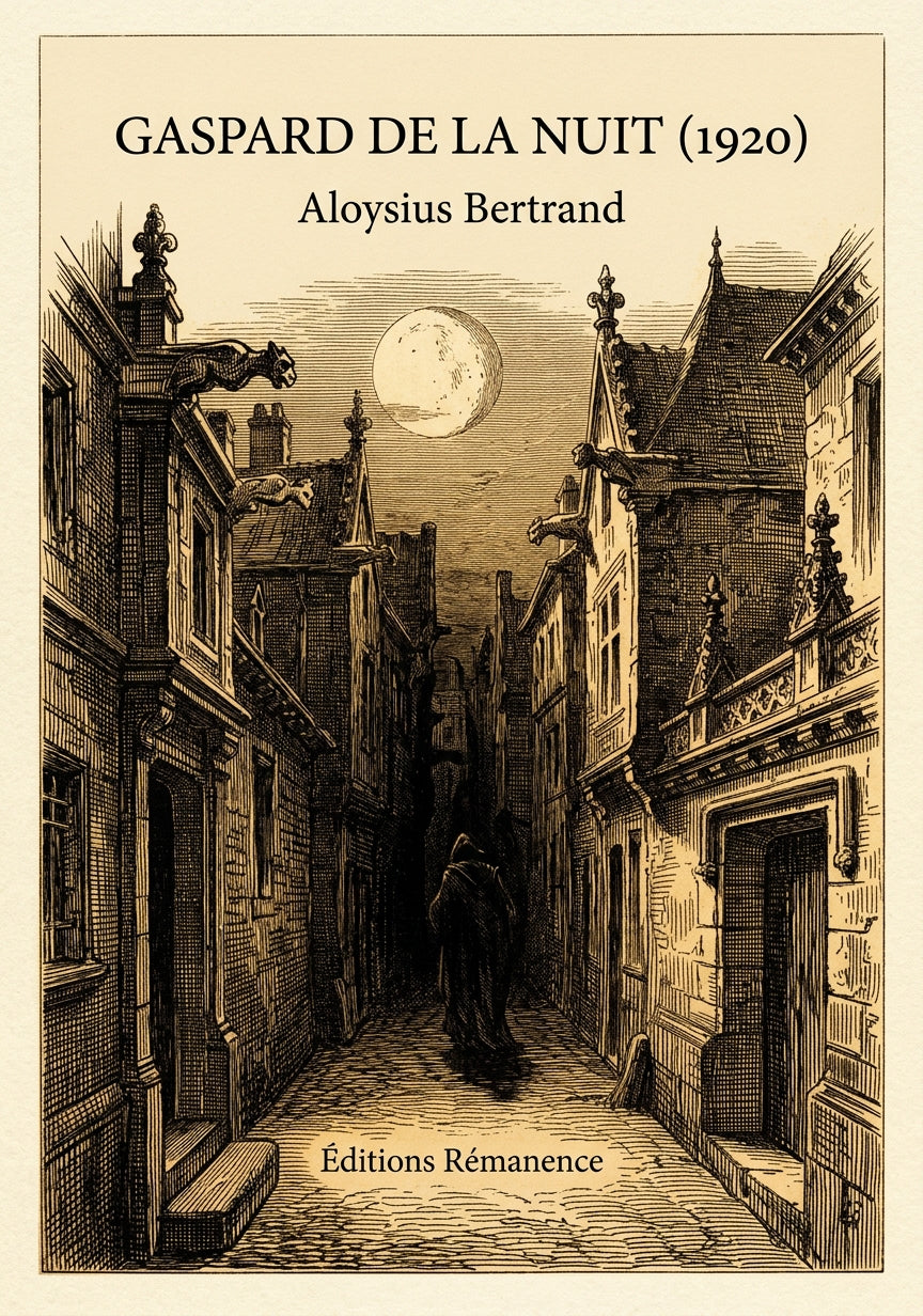Livre Gaspard de la nuit (1920) par Aloysius Bertrand - Couverture - Editions Remanence