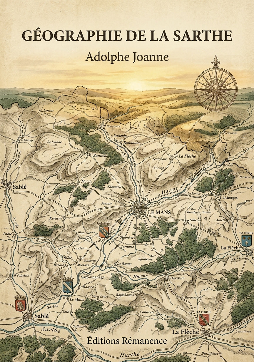 Livre Géographie de la Sarthe par Adolphe Joanne - Couverture - Editions Remanence